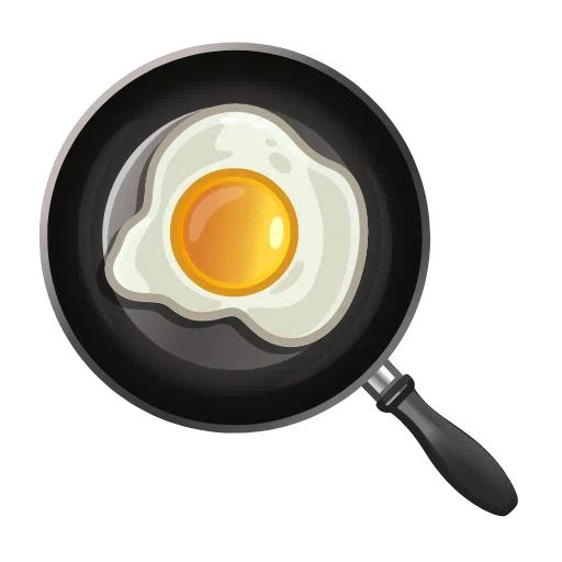 Upload pictures Scrambled Eggs emoji-emoticon of iOS Telegram on a translucent background in webp