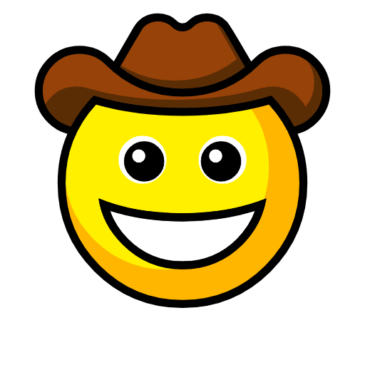 Upload a picture Cowboy symbol of emotion from Catrinity computer font оn a transparent background in png