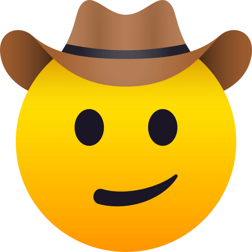 Copy a photo Cowboy Face emoticon by JoyPixels without a background in PNG