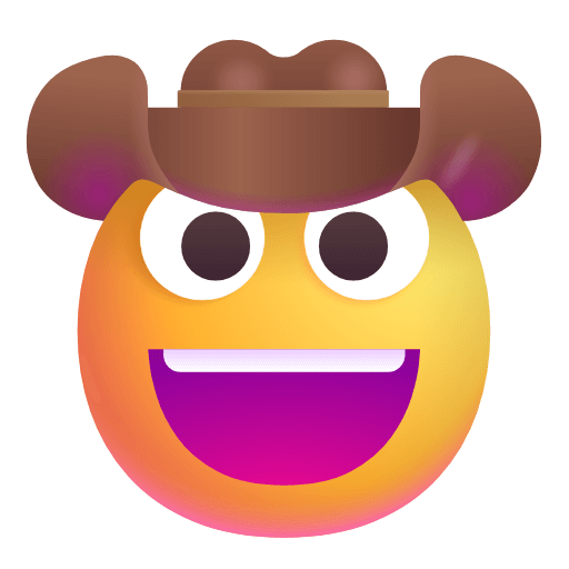 Save a figure Face with Cowboy Hat emoji-emoticon of the Microsoft set оn a transparent background in PNG