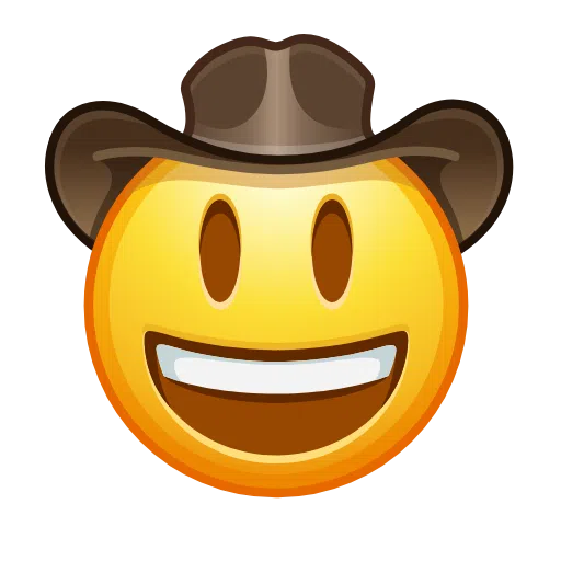 Copy image Cowboy emoji of iOS Telegram on a clean background in WEBP