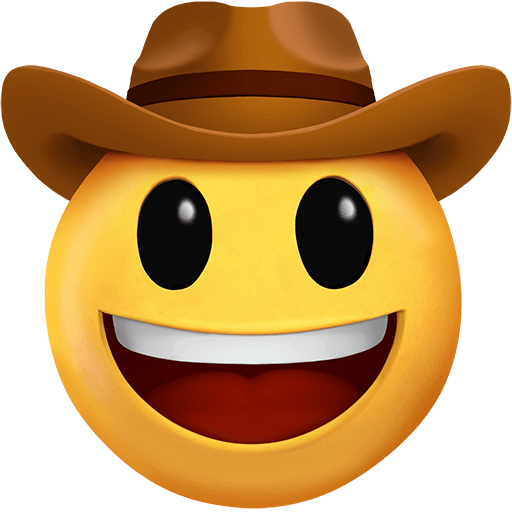 Save photos Cowboy symbol of emotion by Twitter no background in png