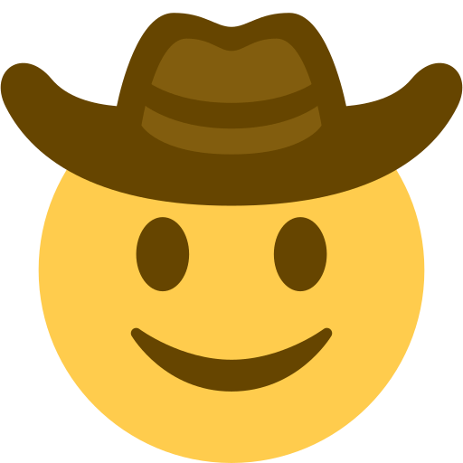 Download a pic Cowboy Face emoji on Twitter / X for PC оn a transparent background in png