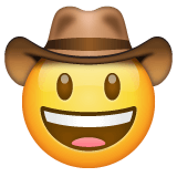 Copy a photo Cowboy emoji-emoticon by WhatsApp for Android and PC on a translucent background in PNG