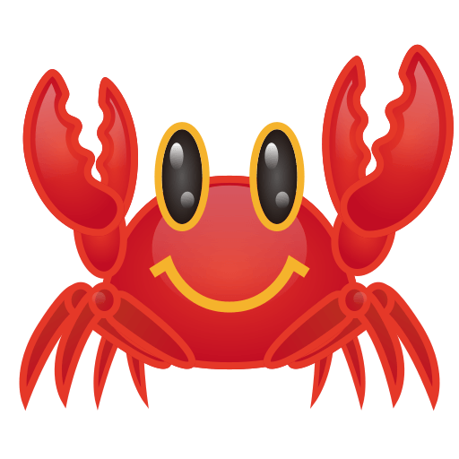 Закачать фигуру эмотикона Краб от Emojidex на прозрачном фоне в ПНГ