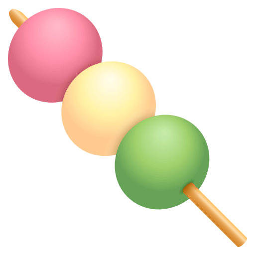 Закачать фотку картинки-смайла Японские сладости Данго от JoyPixels на чистом фоне в пнг