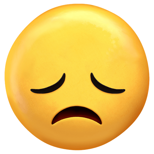 Copy a figure Disappointed Emoji emoticon by Twitter on a clean background in png