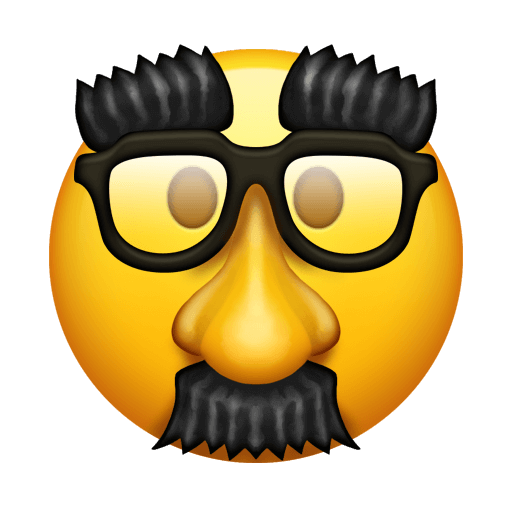 Upload a drawing Disguised Face smiley-emoji by Emojipedia without a background in PNG