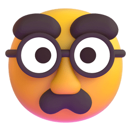 Copy photos Face in Mask with Nose, Glasses and Mustache smiley-emoji by Microsoft Teams for PC and Android without a background in png