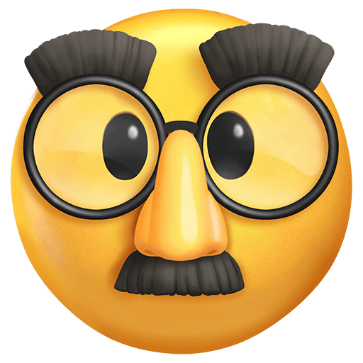 Upload image Face in Mask with Nose, Glasses and Mustache emoji by Twitter no background in PNG