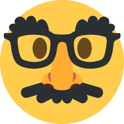 Save a pic Disguised Face emoji-smiley on Twitter / X for PC without a background in png