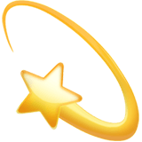 Save photos Shooting Star emoticon from Apple iOS on a colorless background in png
