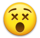 Copy figures Dizzy Face emoji by LG on a translucent background in PNG