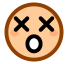 Save photos Dizzy Face emoticon by Japanese mobile phone on a translucent background in png