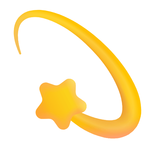 Upload a photo Flying Star emoticon of the Microsoft set without a background in PNG