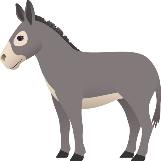 Save pics Donkey emotion by JoyPixels on a clean background in PNG
