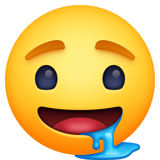 Save a drawing Drooling Face symbol by Facebook on a translucent background in PNG