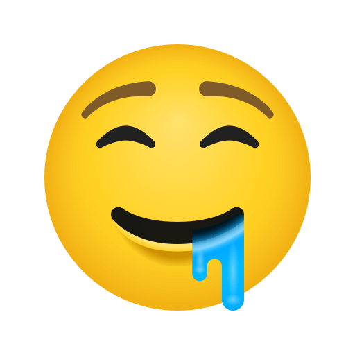 Save pictures Drool emoji-smiley by Icons8 оn a transparent background in PNG