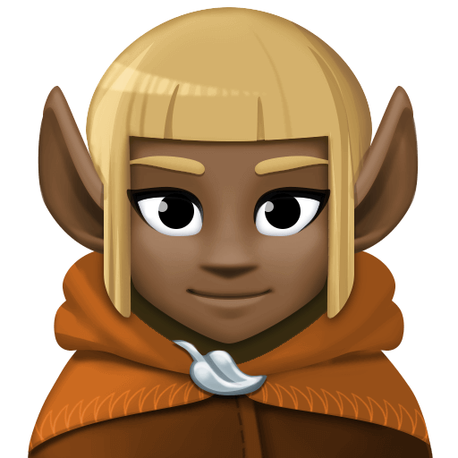 Save a figure Dark-skinned Elf symbol by Facebook оn a transparent background in png