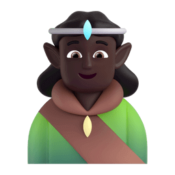 Download photos Dark-skinned Elf emoticon by Microsoft Teams for PC and Android no background in png