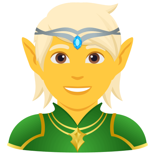 Save a pic Elf emoji-emoticon by JoyPixels on a translucent background in png