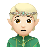 Скопировать картинки смайлика Леголас со светлым типом кожи от Apple iOS на бесцветном фоне в PNG