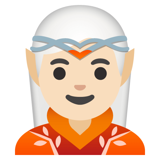 Копировать фотку смайла Эльф со светлым типом кожи от Гугла на просвечивающем фоне в пнг