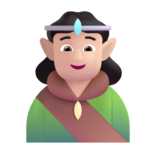 Закачать фотки символа настроения Леголас со светлой кожей от Microsoft на прозрачном фоне в png