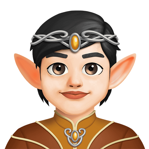 Загрузить фото смайлика Светлокожий Эльф от Твиттера на просвечивающем фоне в PNG