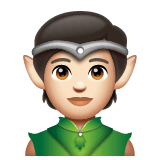 Сохранить фотки эмотика Леголас со светлым типом кожи от WhatsApp для Android и ПК на просвечивающем фоне в пнг