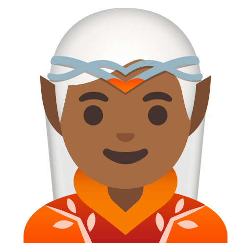 Скачать фотки стикера Леголас со средне-темным типом кожи от Гугла на просвечивающем фоне в ПНГ