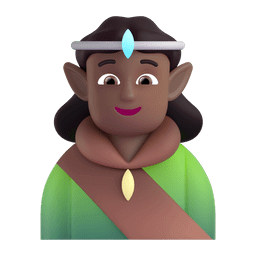 Закачать фото эмотикона Эльф со средне-темной кожей от Microsoft и Андроида на просвечивающем фоне в ПНГ