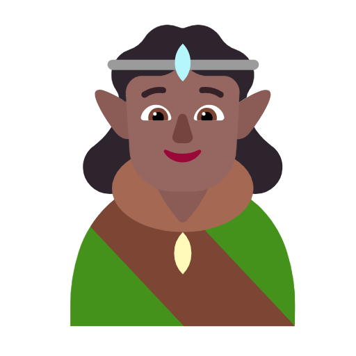 Загрузить фотку смайлика Леголас со средне-темной кожей от Microsoft 11 без фона в PNG