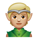 Копировать фото смайла Эльф со средне-светлым типом кожи от WhatsApp для Android и ПК без фона в png