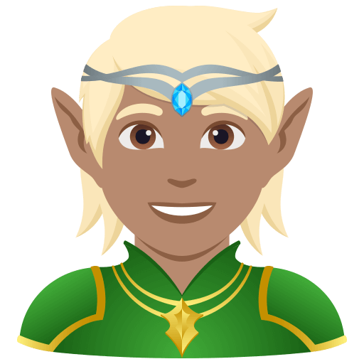 Копировать фигуру символа настроения Смуглокожий Леголас от JoyPixels на чистом фоне в ПНГ