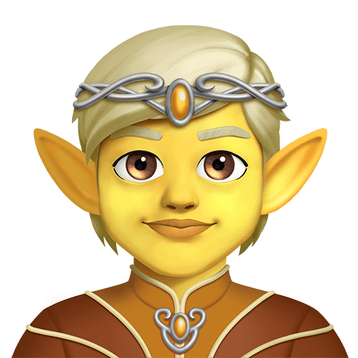 Copy photos Elf symbol of emotion by Twitter on a clean background in PNG