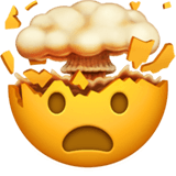 Copy a figure Shocked Face with Exploding Head emoji from Apple iOS on a translucent background in PNG