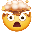 Save a pic Mind Blown smiley by Huawei  on a clean background in png