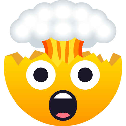Download a picture Brain Explosion emoticon by JoyPixels оn a transparent background in PNG