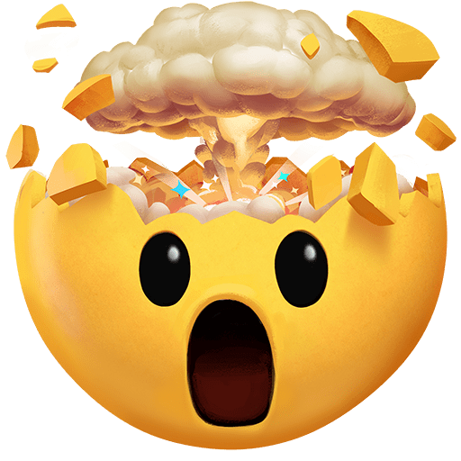 Download a pic Brain Explosion smiley by Twitter no background in png