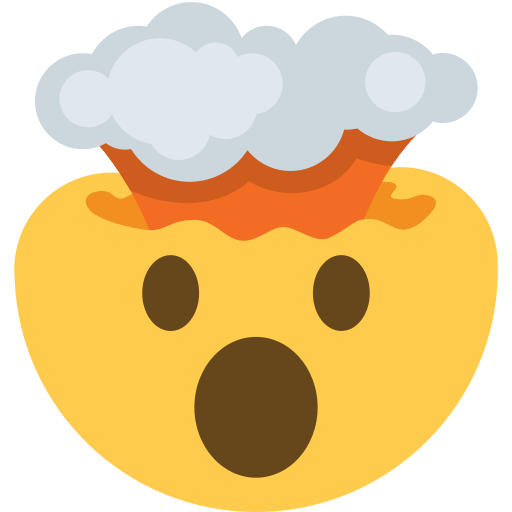 Copy a drawing Shocked Face with Exploding Head emoticon on Twitter / X for PC without a background in PNG