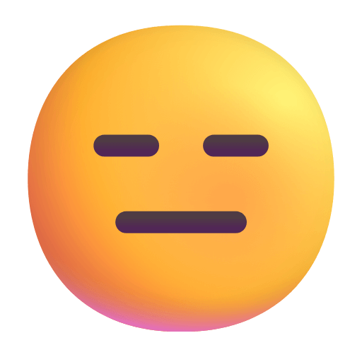 Копировать фигуру смайла Смайл с серьезным выражением лица от Microsoft на просвечивающем фоне в PNG