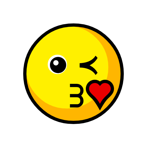 Upload a photo Face Throwing a Kiss smiley-emoji from Catrinity computer font without a background in PNG
