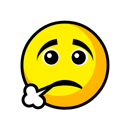 Copy a photo Deep Exhale smiley-emoji from Catrinity computer font on a colorless background in png