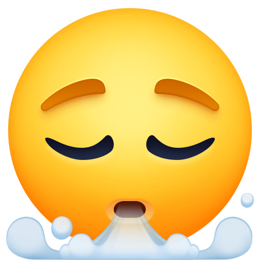 Загрузить изображение лица-символа Глубокий выдох от Фейсбук на просвечивающем фоне в пнг