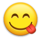 Copy a picture Smiling Face Licking Lips emoticon by LG no background in png
