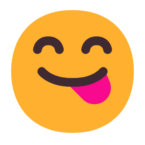 Save image Face Savouring Delicious Food smiley-emoji by Microsoft 11 on a colorless background in PNG