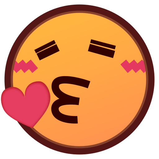 Скачать фотку эмотика Смайл поцелуй с сердечком от Emojidex на бесцветном фоне в пнг