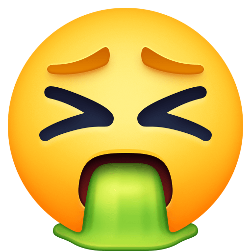 Save a pic Face with Open Mouth Vomiting symbol by Facebook no background in PNG