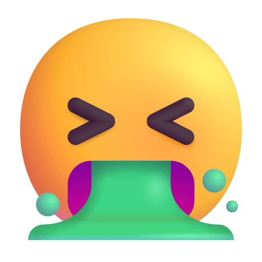 Download a figure Vomiting Face emoticon of the Microsoft set no background in png